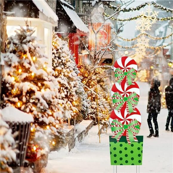 Christmas Yard Signs, 57 ″ Giant Candy Christmas Decorations with LED Lights - Picture 4 of 6